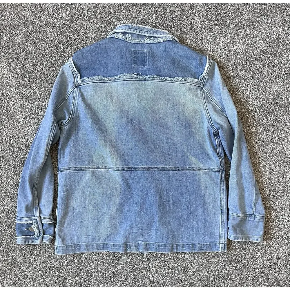 ZADIG & VOLTAIRE Kick Destroy Zip Jacket Jacket Patchwork Pockets Womens Size M - Picture 8 of 8